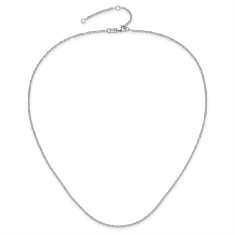 Elegant & Durable Designs 10K Gold White 1.2mm Cable Link Chain, 18 Inch Adjustable