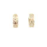 Classic & Contemporary 14K Yellow Gold Emerald Cut 3.61 Carats Lab-Grown Diamond Huggie Earrings