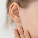 Sterling Silver Football Screw Back Earrings