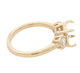 Elegant Diamond Mountings 14K Yellow Gold Oval Cut 0.50 Carats Diamond Semi Mount Ring