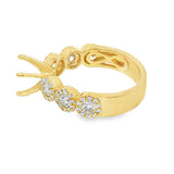 Elegant Diamond Mountings 18K Yellow 0.95 Carats Diamond Semi Mount Ring