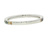 Bold & Elegant 14K White Gold 0.53 Carats Colored Gemstone Stackable Ring