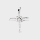 Elegant Diamond Necklaces & Pendants 18K White Gold 0.37 Carats Baguette Diamond Medium Cross Pendant