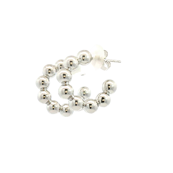 White Sterling Silver Small Hoop Earrings
