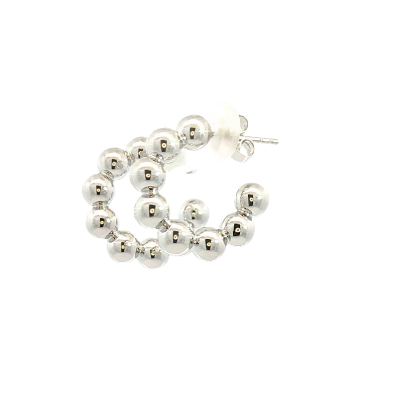 White Sterling Silver Small Hoop Earrings