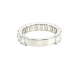 Elegant Diamond Bands 14K White Gold 4.64 Carats Emerald Cut Lab Grown Diamond Anniversary Band