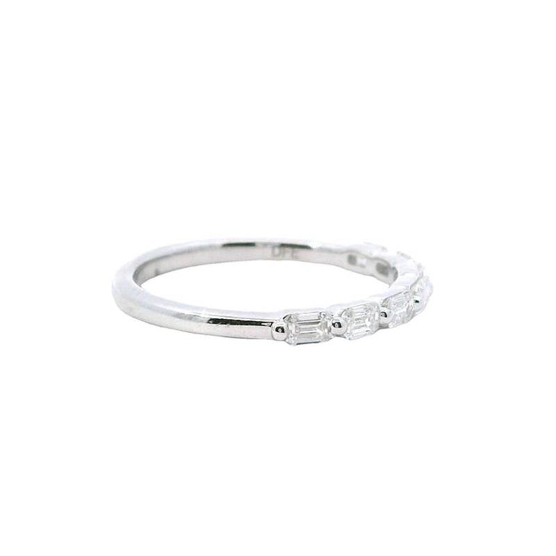 Elegant Diamond Bands 14K Gold White Stackable 0.60 Carats Emerald Cut Diamond Anniversary Band