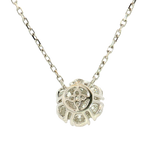 Elegant Diamond Necklaces 18K White Gold 1.39 Carats Diamond Floral Motif Station Necklace - 18 Inch