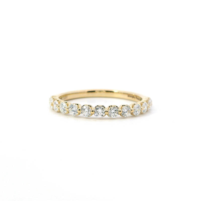 MPJ Exclusive Elegant Diamond Bands 14K Gold Yellow Stackable 0.51 Carats Shared Prong Diamond Anniversary Band