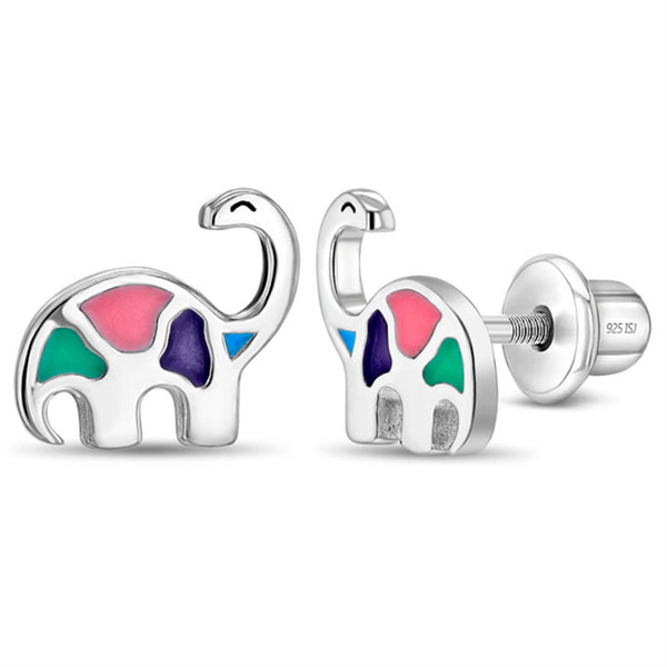 Sterling Silver My Dinosaur Friend Enamel Earrings