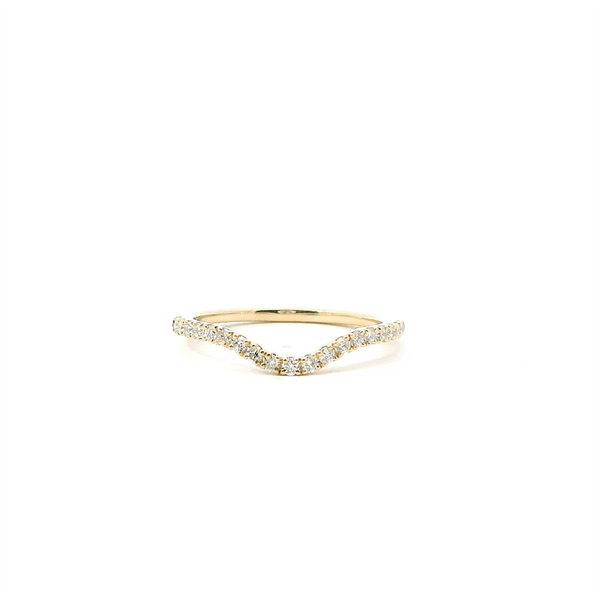 14K Yellow Gold Diamond Contoured Anniversary Band, 0.25ctw