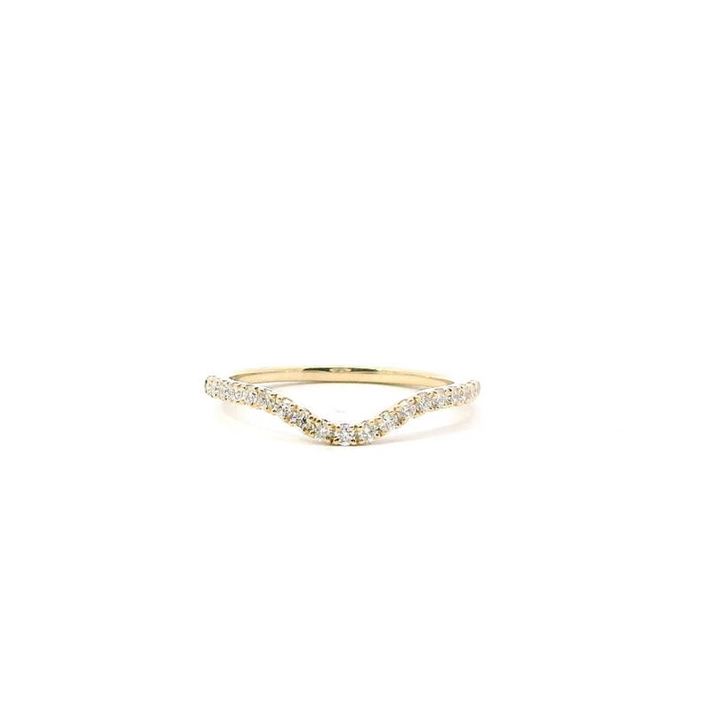 14K Yellow Gold Diamond Contoured Anniversary Band, 0.25ctw