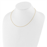 Elegant & Durable Designs 10K Gold Yellow 0.95mm Diamond Cut Round Cable Link Chain, 18 Inch Adjustable