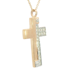 Elegant Diamond Necklaces 14K Yellow & White Gold Two-Toned 0.22 Carats Diamond Cross Necklace - 18 Inch