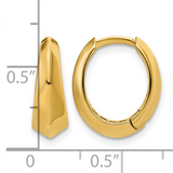 Elegant Precious Metal Earrings 14K Gold Yellow 5.75 MM Tapered Hoop Earrings