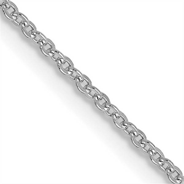 White 10 Karat Gold Cable Link Chain