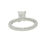 14K White Gold Emerald & Round Cut 2.55 Carats Lab Grown Diamond Engagement Ring