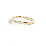 Elegant Diamond Bands 14K Gold Yellow Contoured 1/4 Carats Diamond Anniversary Band
