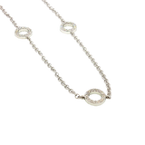 Elegant Diamond Necklaces 18K White Gold 0.49 Carats Diamond Open Circle Station Necklace - 18 Inch