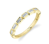 Elegant Diamond Bands 14K Yellow Gold Bezel Set, Baguette Cut 0.35 Carats Diamond Band