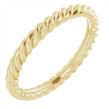 Luxurious Precious Metal Ring - 14K Yellow Gold 2.5 MM Skinny Rope Band