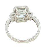 Bold & Elegant 14K White Gold Rectangular Cushion Cut 2.0 Carats Aquamarine & 0.50 Carats Diamond Ring