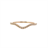 Elegant Diamond Bands 14K Gold Rosé Contoured 0.16 Carats Diamond Anniversary Band