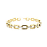 Sophisticated & Timeless Diamond Bracelets 18K Yellow Gold 0.99 Carats Diamond Oval Link Bracelet - 7 Inch
