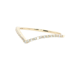 Elegant Diamond Bands 14K Gold Yellow Contoured 1/5 Carats Diamond Anniversary Band