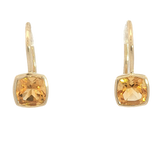 Vibrant Color Stone 14K Yellow Gold 1.10 Carats Citrine Dangle Earrings