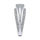 White 14 Karat Gold 0.54 Carats Diamond Semi-Mount Engagement Ring