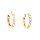 Classic & Contemporary 14K Yellow Gold 0.98 Carat Diamond Medium Hoop Earrings