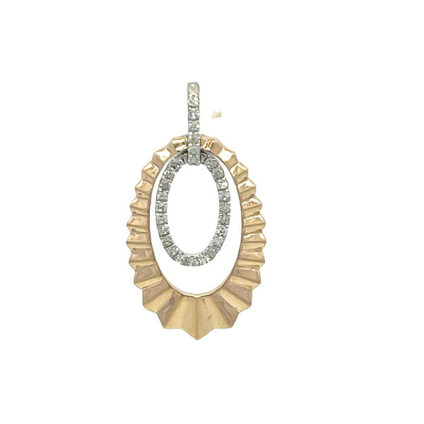 Two-Toned 14 Karat Gold 0.14 Carats Diamond Drop Pendant