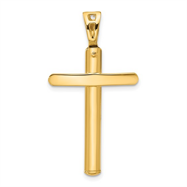 Yellow 14 Karat Gold Large Polished Cross Pendant