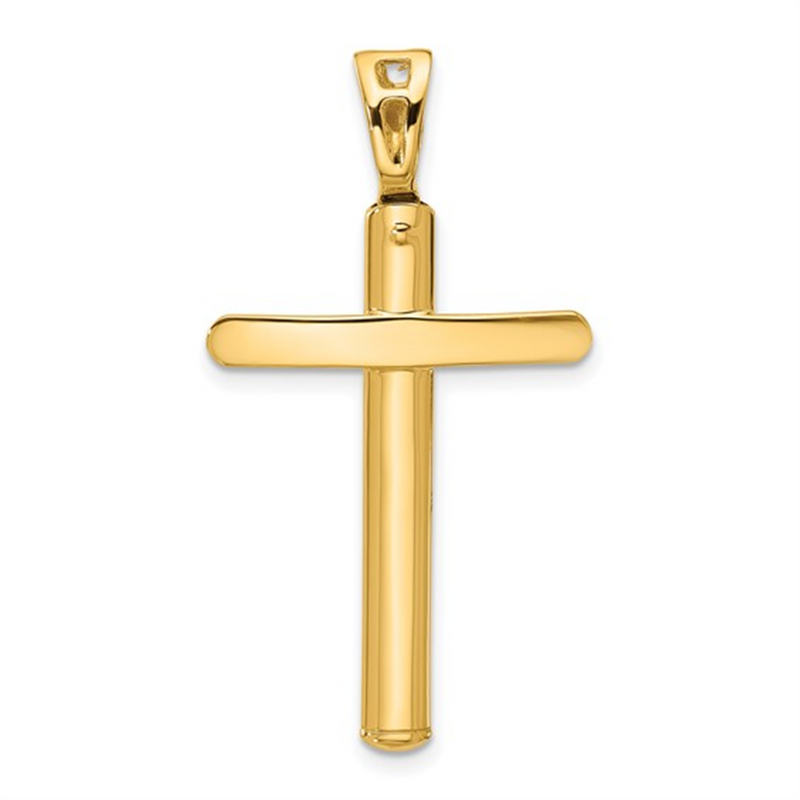 Yellow 14 Karat Gold Large Polished Cross Pendant