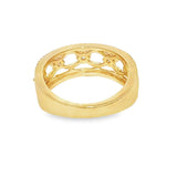 Elegant & Trendy 18K Yellow Gold 0.55 Carats Diamond Open Weave Ring
