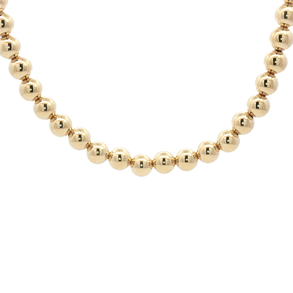 Yellow Gold Filled Bead Necklace - 15 Inch with 3 Inch Extender