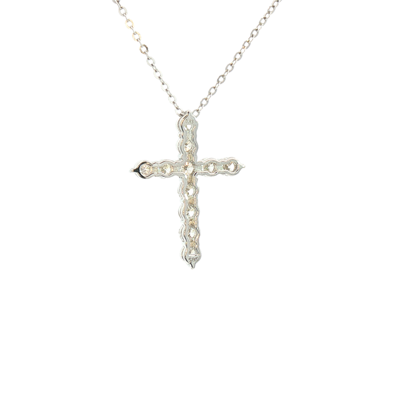 Elegant Diamond Necklaces & Pendants 14K White Gold 0.83 Carats Diamond Cross Pendant