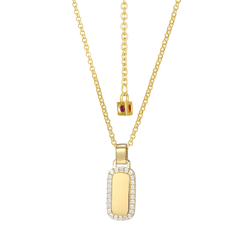 Yellow Silver Plate Drop Necklace