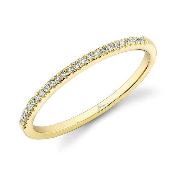 Elegant Diamond Bands 14K Yellow Gold 0.08 Carats Diamond Stackable Band