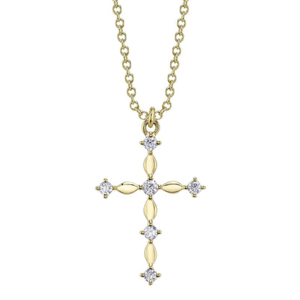 Elegant Diamond Necklaces 14K Gold Yellow 0.12 Carats Diamonds Drop Pendant Necklace - 18 Inch