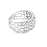 Elegant & Trendy 18K White Gold 1.12 Carats Diamond Floral Vine Motif Ring
