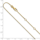 Elegant & Durable Designs 10K Gold Yellow 0.95mm Diamond Cut Round Cable Link Chain, 18 Inch Adjustable