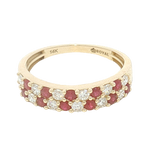 Bold & Elegant 14K Yellow Gold 0.50 Carats Ruby & 0.37 Carats Diamond Ring
