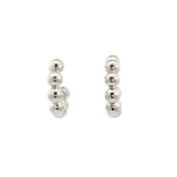 White Sterling Silver Small Hoop Earrings