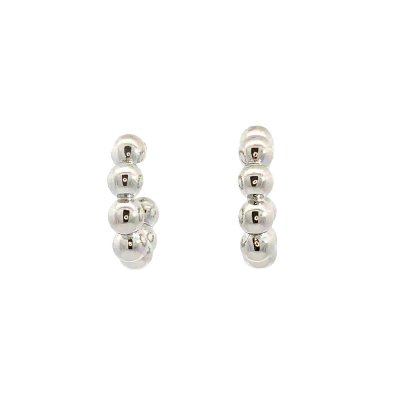 White Sterling Silver Small Hoop Earrings