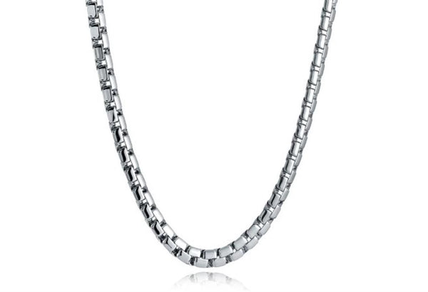 Stainless Steel 5.7 MM Flat Box Link Necklace - 22 Inch