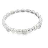 Elegant Diamond Bands 14K White Gold Marquise Shape Bead & 0.04 Carats Diamond Band