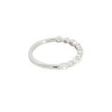 Elegant Diamond Bands 14K White Gold Oval Cut & Round Cut 0.67 Carats Diamond Stackable Band