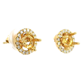 Classic & Contemporary 18K Yellow Gold 0.22 Carats Diamond Semi Mount Stud Earrings & Jackets